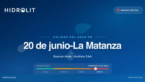 Calidad del Agua en 20 de junio-La Matanza, Buenos Aires | Análisis CAA y Soluciones | Hidrolit