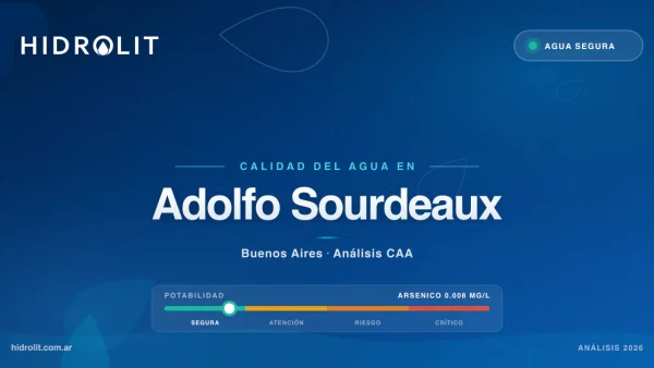 Calidad del Agua en Adolfo Sourdeaux, Buenos Aires | Análisis CAA y Soluciones | Hidrolit