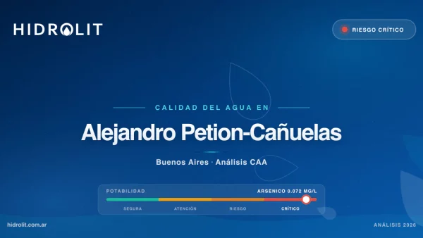 Calidad del Agua en Alejandro Petion-Cañuelas, Buenos Aires | Análisis CAA y Soluciones | Hidrolit