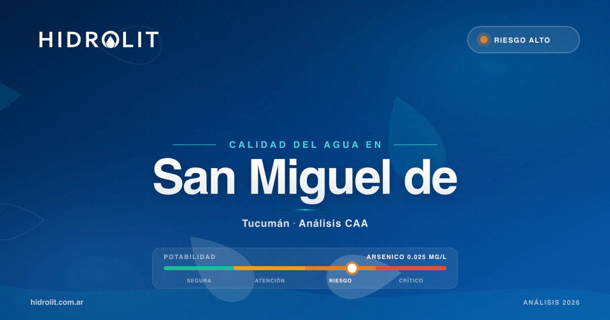 Calidad del Agua en San Miguel de Tucumán, Tucumán | Análisis CAA y Soluciones | Hidrolit